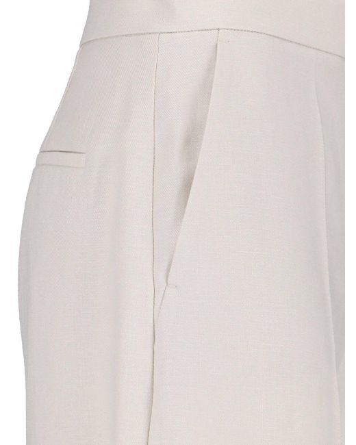 Max Mara White Linen Bermuda