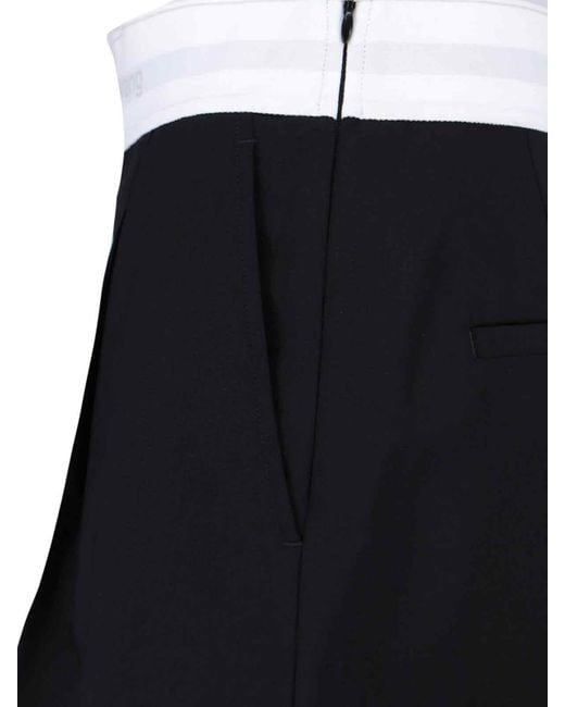 Alexander Wang Black High-Waisted Wool Shorts With Elastic Waist
