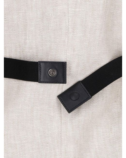 Max Mara White Double-Breasted Linen Drill Blazer
