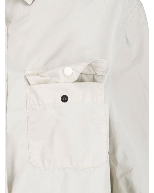 Aspesi White Neutral Classic Collar Snap Button Shirt