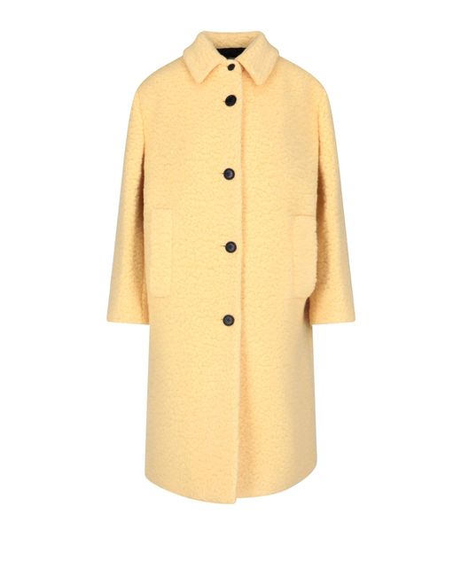 yellow boucle coat