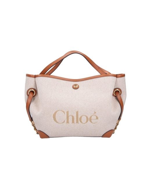 Chloé Pink Cotton Tote Bag With Interior Pocket