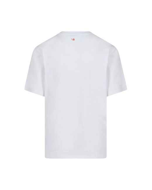 T-Shirt "Slogan" di Victoria Beckham in White