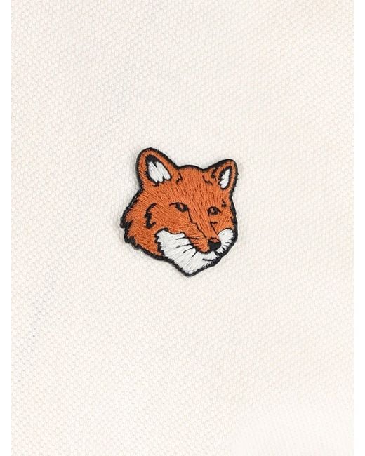 Maison Kitsuné White Polo Fox Head for men