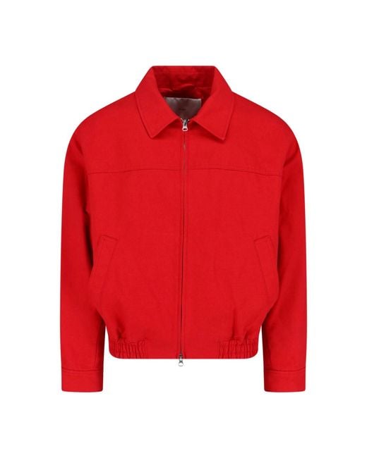 DUNST Red Zip Bomber Jacket