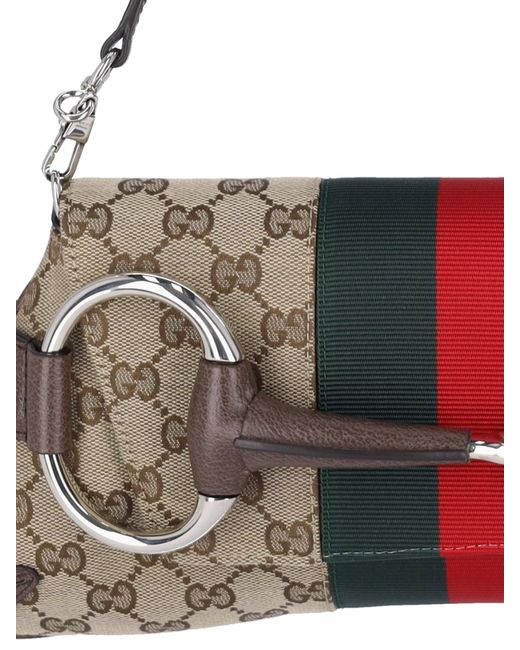Gucci Natural Medium Shoulder Bag "horsebit Chain"