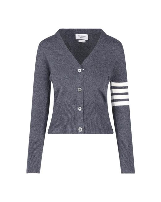 Thom Browne Blue Cardigan "4-Bar"