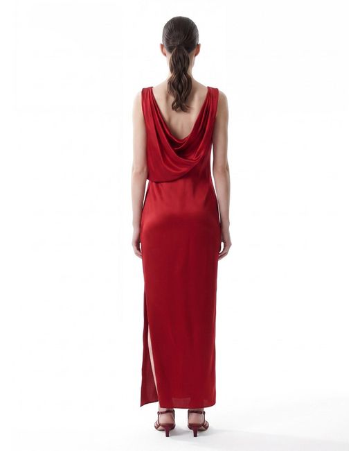 Maison Margiela Red Draped Maxi Dress