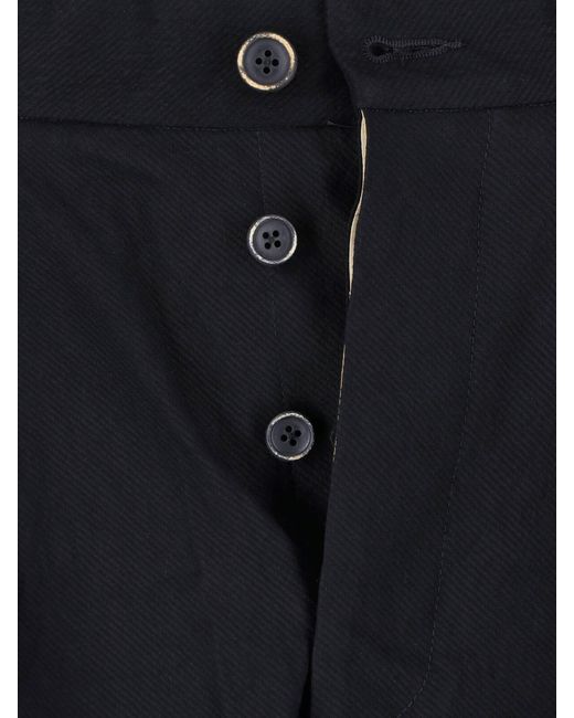Uma Wang Blue High-Waisted Wide-Leg Linen Trousers