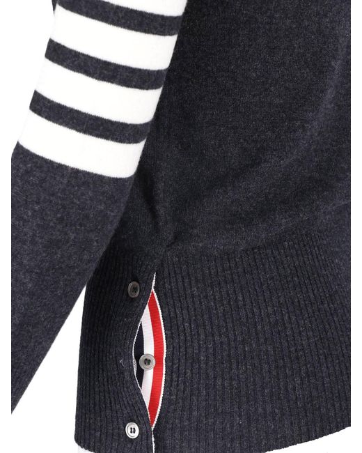 Thom Browne Blue Cardigan "4-Bar"