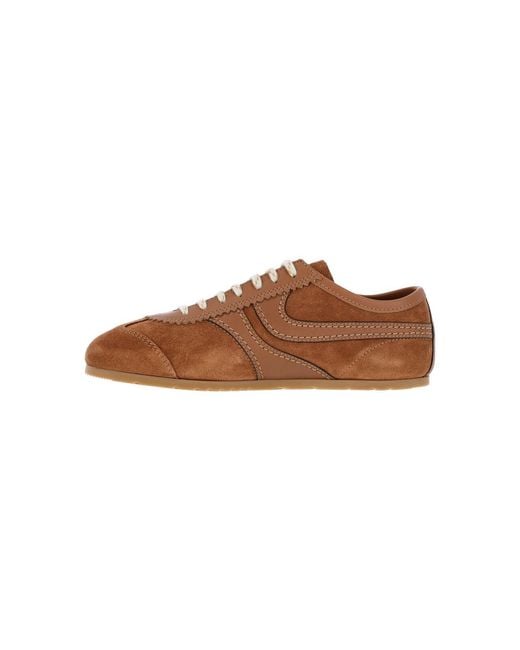 Dries Van Noten Brown Suede Sneakers