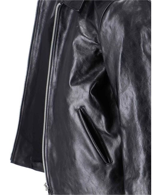 Our Legacy Black 100% Cow Leather Jacket for men