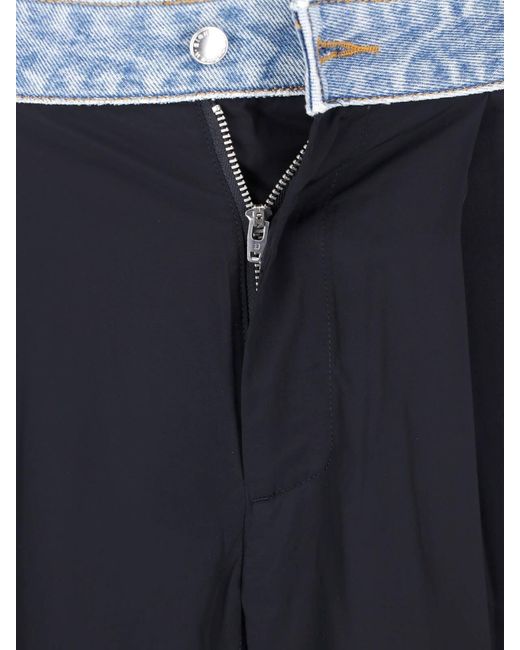 Alexander Wang Blue Denim Waistband Straight Leg Trousers