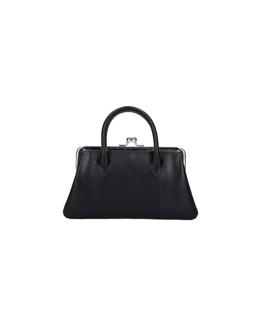 Comme des Garçons Black Top Handle Kiss-Lock Bag