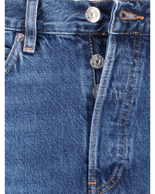 FRAME Blue Straight-Leg Jeans With Mid-Rise Waist And Timeless Silhouette