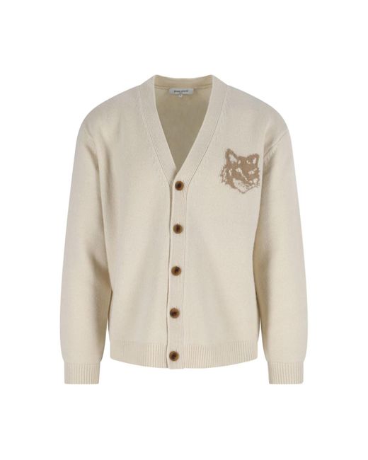 Maison Kitsuné White Timeless Knit Sweater for men