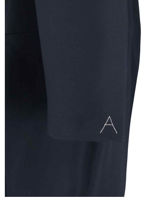 Alaïa Blue Rounded Double-Breasted Coat