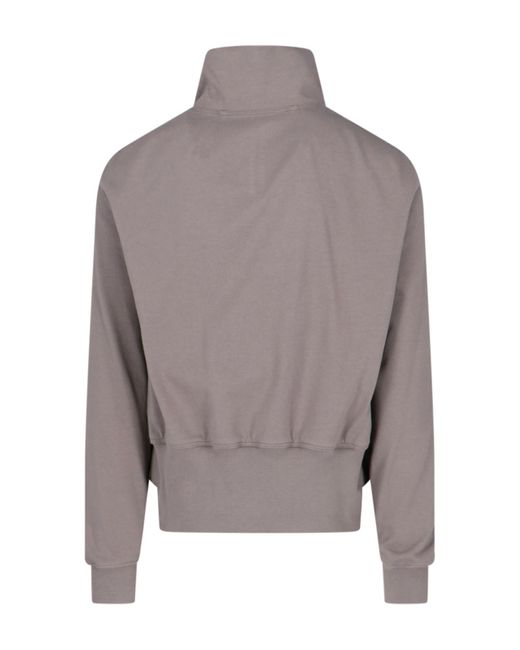 Rick Owens Gray Asymmetrical Zip Sweatshirt for men