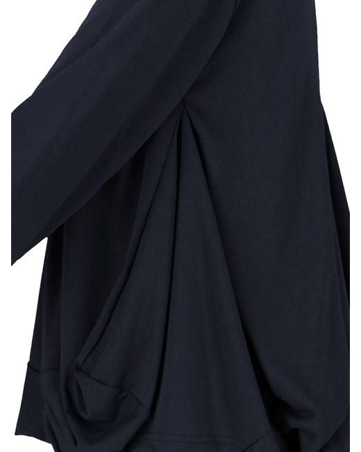 Comme des Garçons Blue Pleated Textured Fabric Top