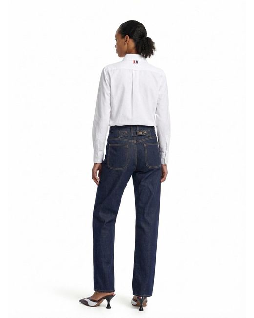 Thom Browne White Hector Trophy Embroidered Cotton Shirt