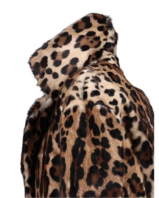 Dolce & Gabbana Natural Double-Breasted Goat Leather Coat