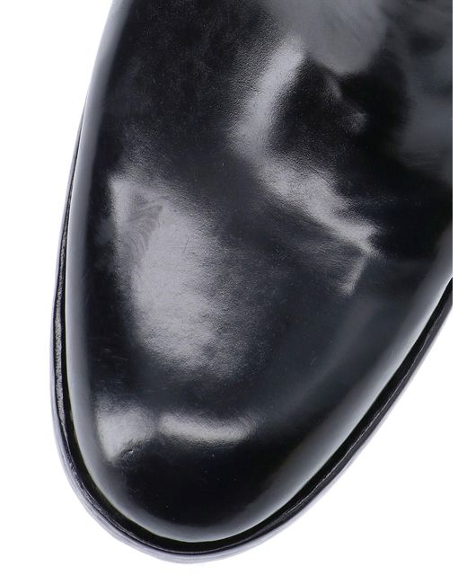 Premiata Black Calf Leather Ankle Boots With Side Zip Closure And Raised Stitching for men