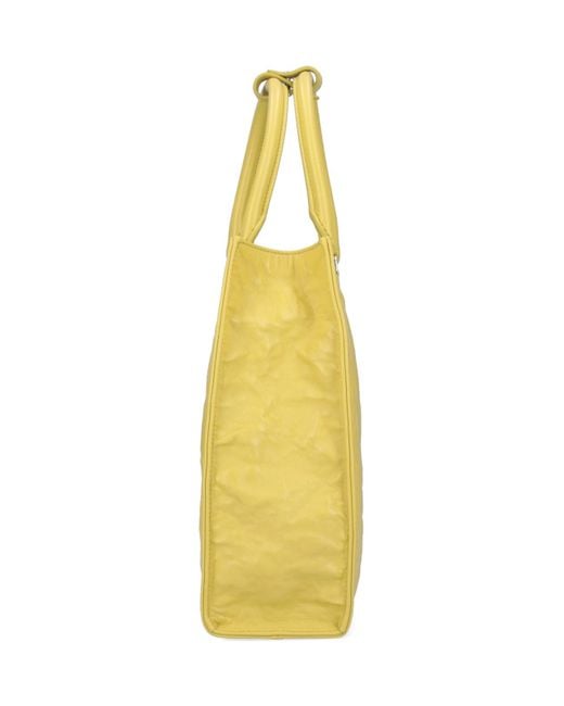 Prada Yellow Logo Tote Bag