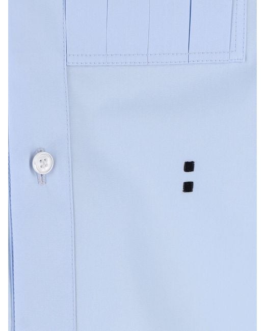 Fendi Blue Cotton Shirt for men