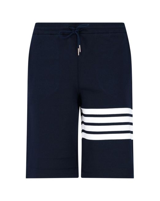 Thom Browne Blue 4-bar Sweat Shorts for men