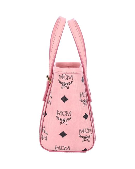 MCM Pink Monogram Mini Tote Bag