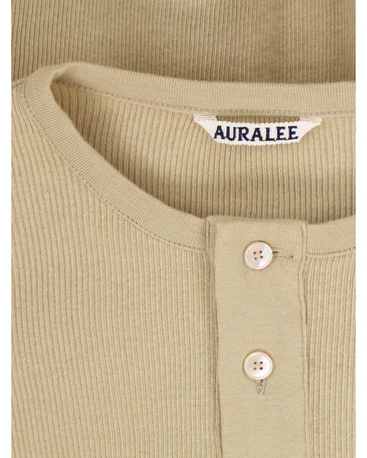 Auralee Natural Ribbed T-shirt for men