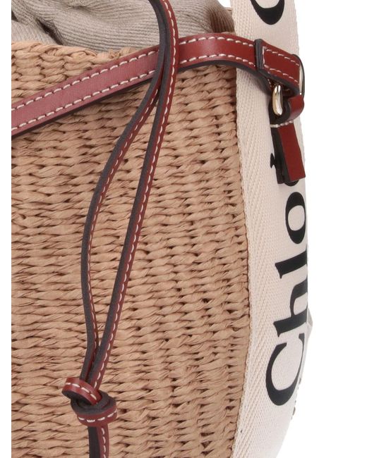 Chloé White Chloã Woody' Small Bucket Bag