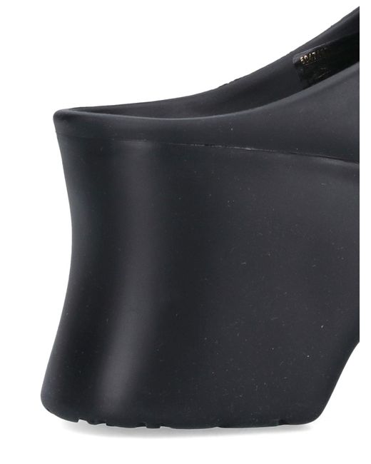 Loewe Black Terra Curved-heel Leather Heeled Mules