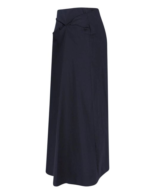 Max Mara Blue Cotton Satin Skirt