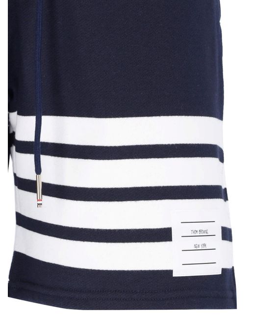 Thom Browne Blue 4-Bar Sport Shorts