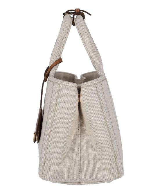 Prada White Small Logo Tote Bag