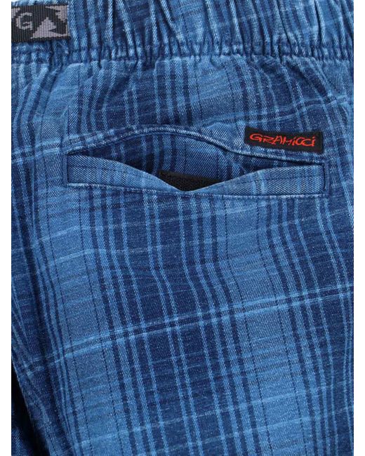 Gramicci Blue Trousers Cotton for men