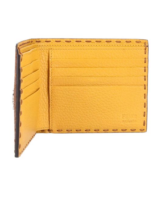 Fendi Brown Bi-Fold Wallet "Selleria" for men