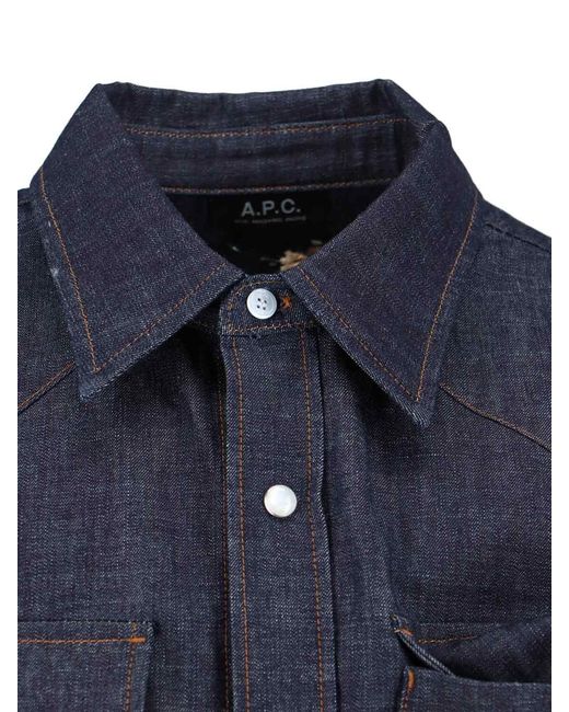 A.P.C. Blue Denim Shirt for men