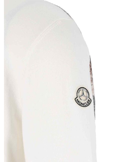 Moncler Genius White X Mercedes-Benz By Nigo Logo Crewneck Sweatshirt for men
