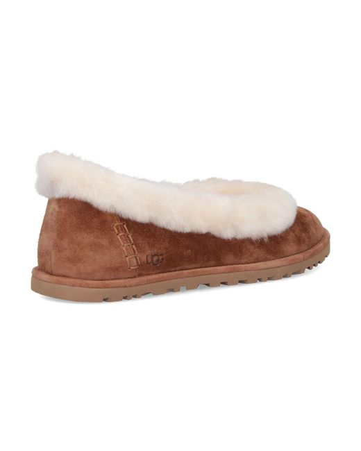 Ugg White Flat Shoes Upper: Leather