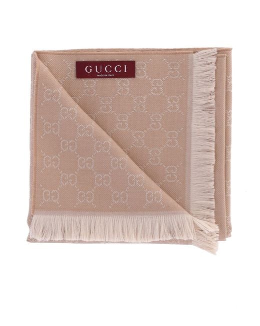 Gucci Brown 'Gg' Wool Scarf