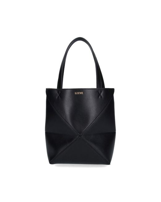 Loewe Black Mini Tote Bag "puzzle Fold"