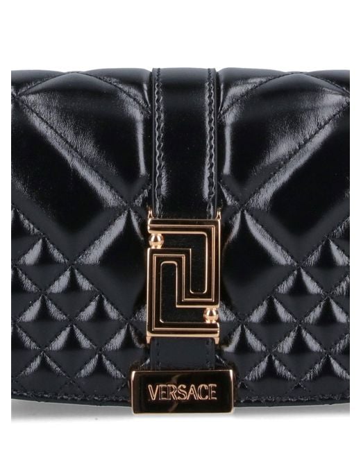 Borsa Mini "Greca Goddess" di Versace in Black