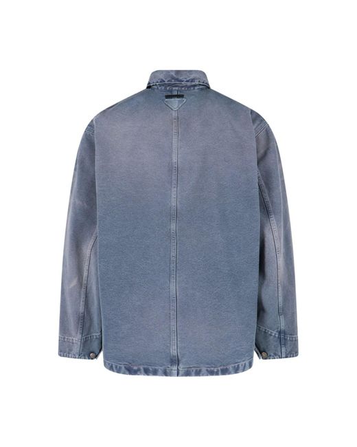 Blouson Distressed di Prada in Blue da Uomo