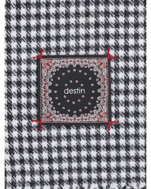 Destin Gray Houndstooth Scarf for men
