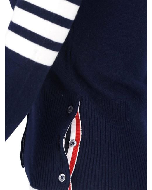Thom Browne Blue Cardigan "4-Bar"