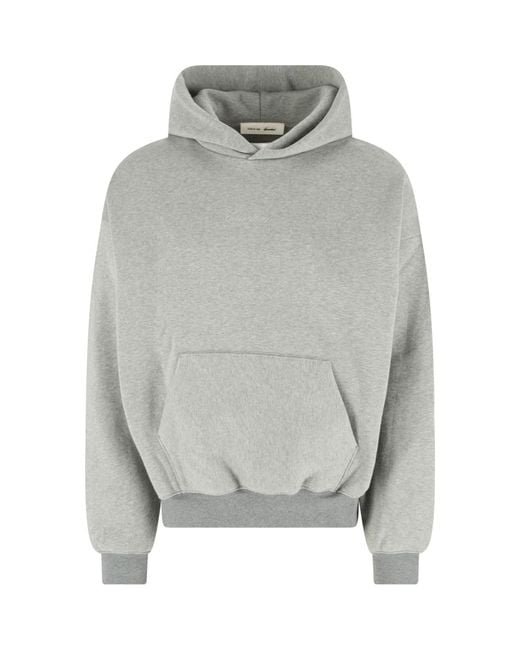 Fear Of God Gray Relaxed Cropped Kangaroo Pocket Hoodie for men
