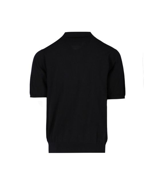 Closed Black Cotton Polo Shirt for men