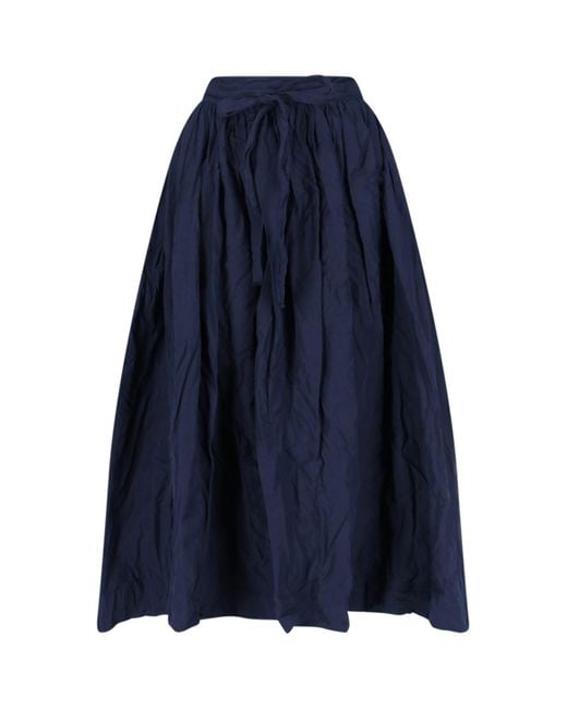 Daniela Gregis Blue Cotton Satin Skirt